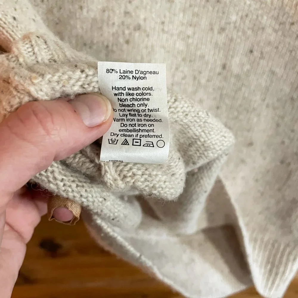 J. Crew Jeweled Cream Sweater Size Small